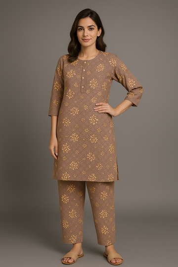 Khaki Bahaar 2 pcs suit