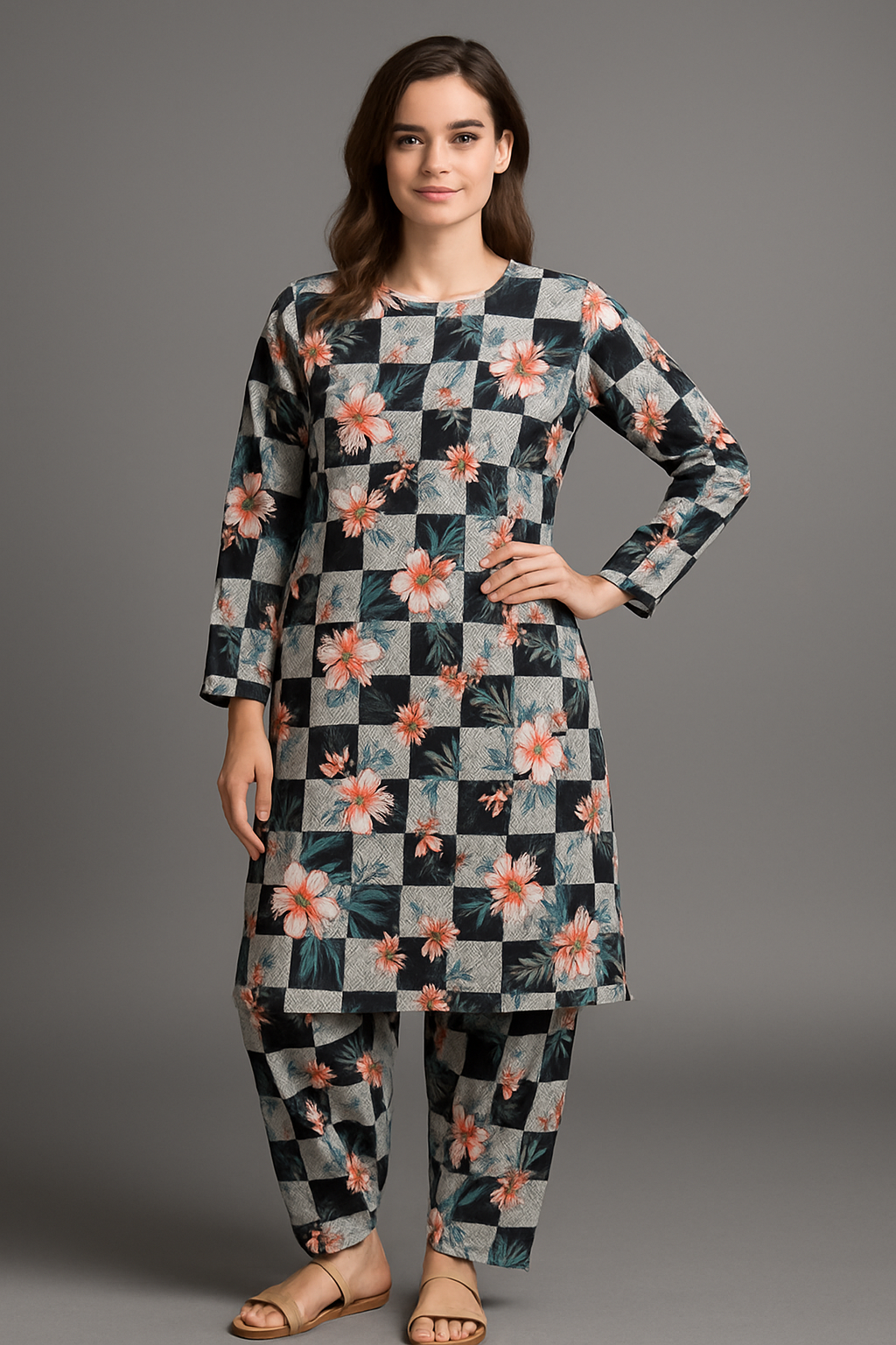 Square Floral Kurti